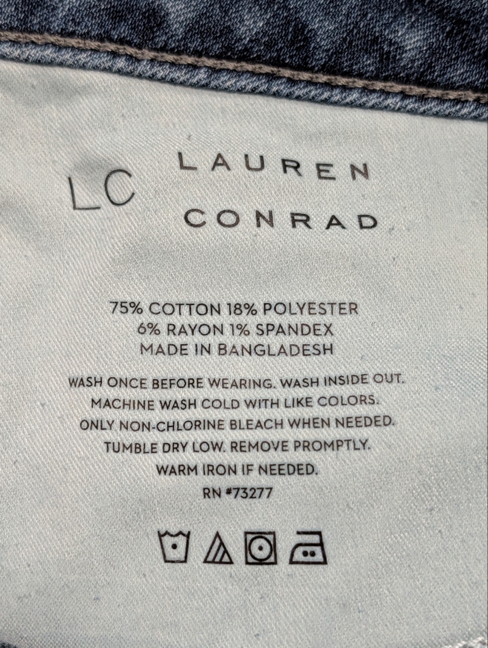 LC Lauren Conrad Feel Good High Rise Skinny Jeans Ankle 28” Inseam Size 18 - Picture 5 of 7